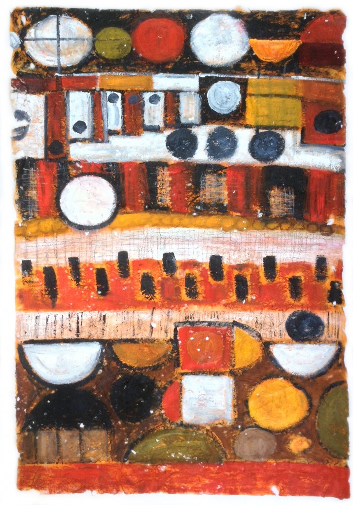 Circles-unbound 2, Oil and graphite-on-handmade-paper,-50cm-x-76cm-final