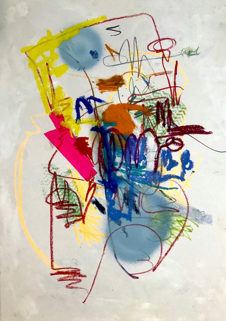 Flow 2, mixed media painting by Suzanne Bethell