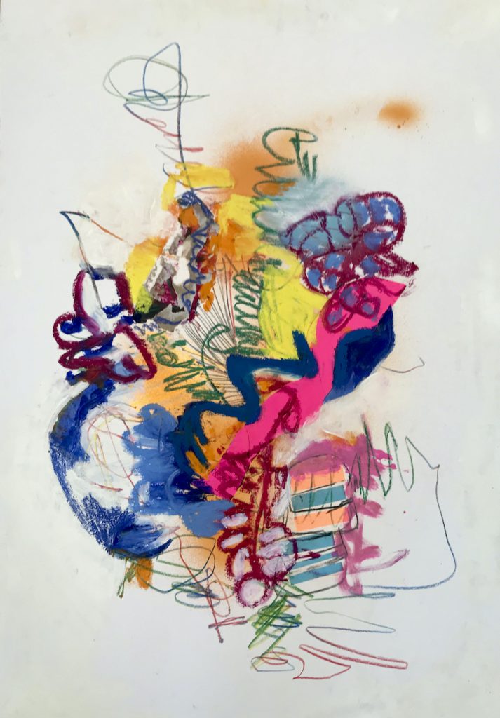 Flow 4, mixed media painting by Suzanne Bethell
