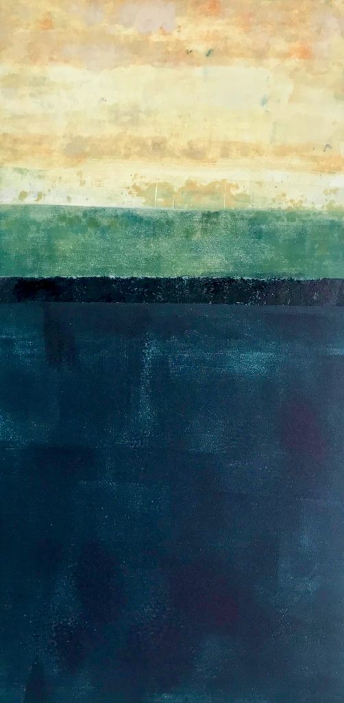 Dawn monoprint with collage