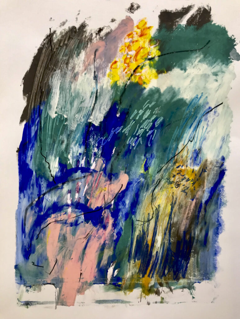 These Stormy Days 2, Unique Painterly screenprint by Suzanne Bethell