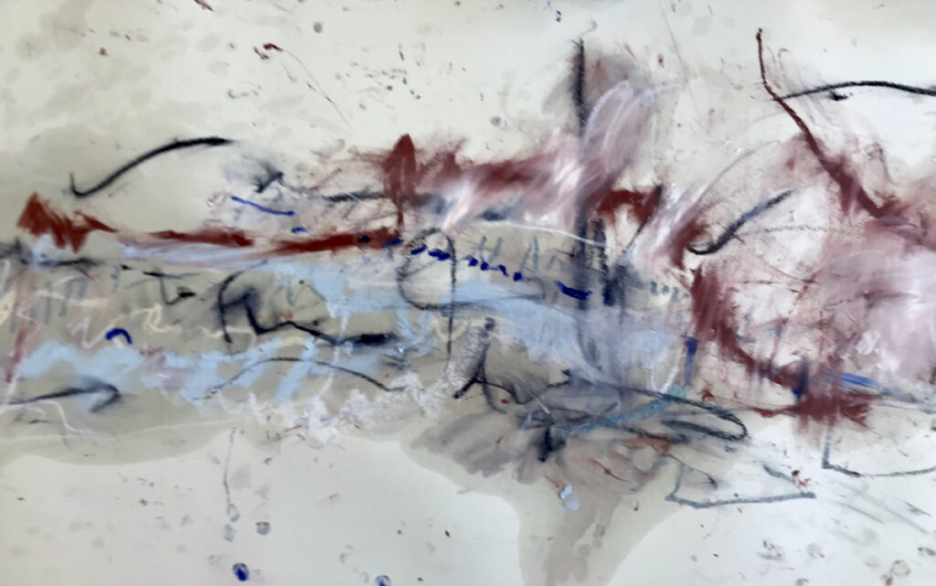 Raga Todi detail oil stick, neo crayon, soft pastel by Suzanne Bethell