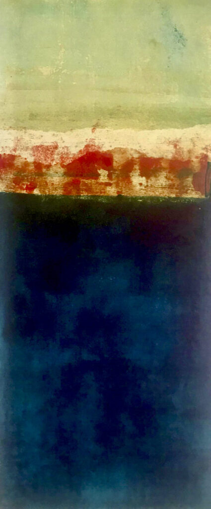 fissure 3, monoprint by Suzanne Bethell