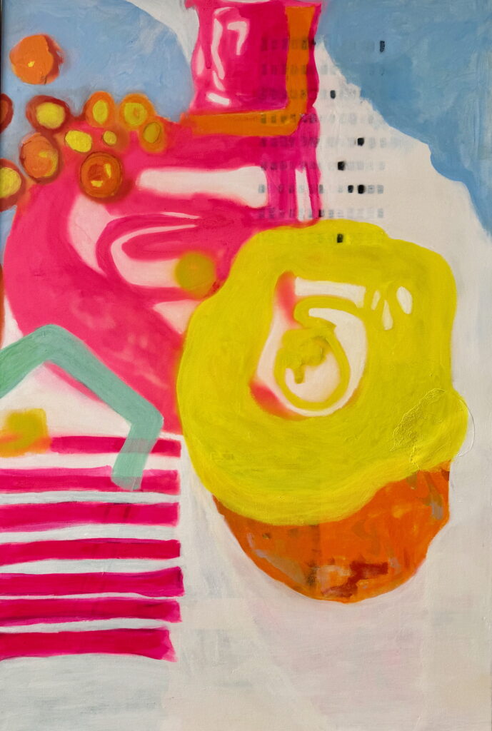 Sieze The Day 2 2025 acrylic & spray paint on canvas, 150cm x 100cm by Suzanne Bethell