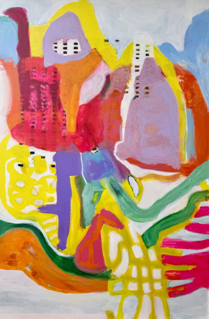 Seize The Day 1 2025 acrylic & spray paint on canvas, 150cm x 100cm by Suzanne Bethell
