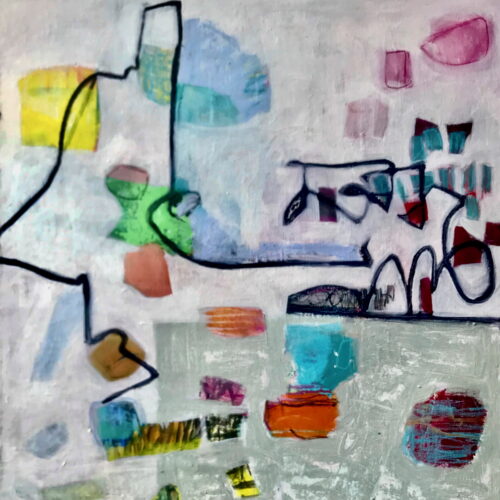 Taking a line for a walk (2024) painting by Suzanne Bethell