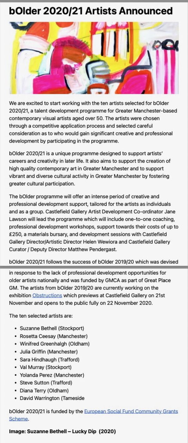 Bolder, Castlefield Gallery, manchester